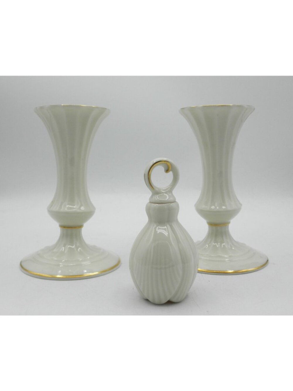 Set of Classic Collection by Lenox 5-1/2 inch Candlestick Holders w/Snuffer - Picture 3 of 9